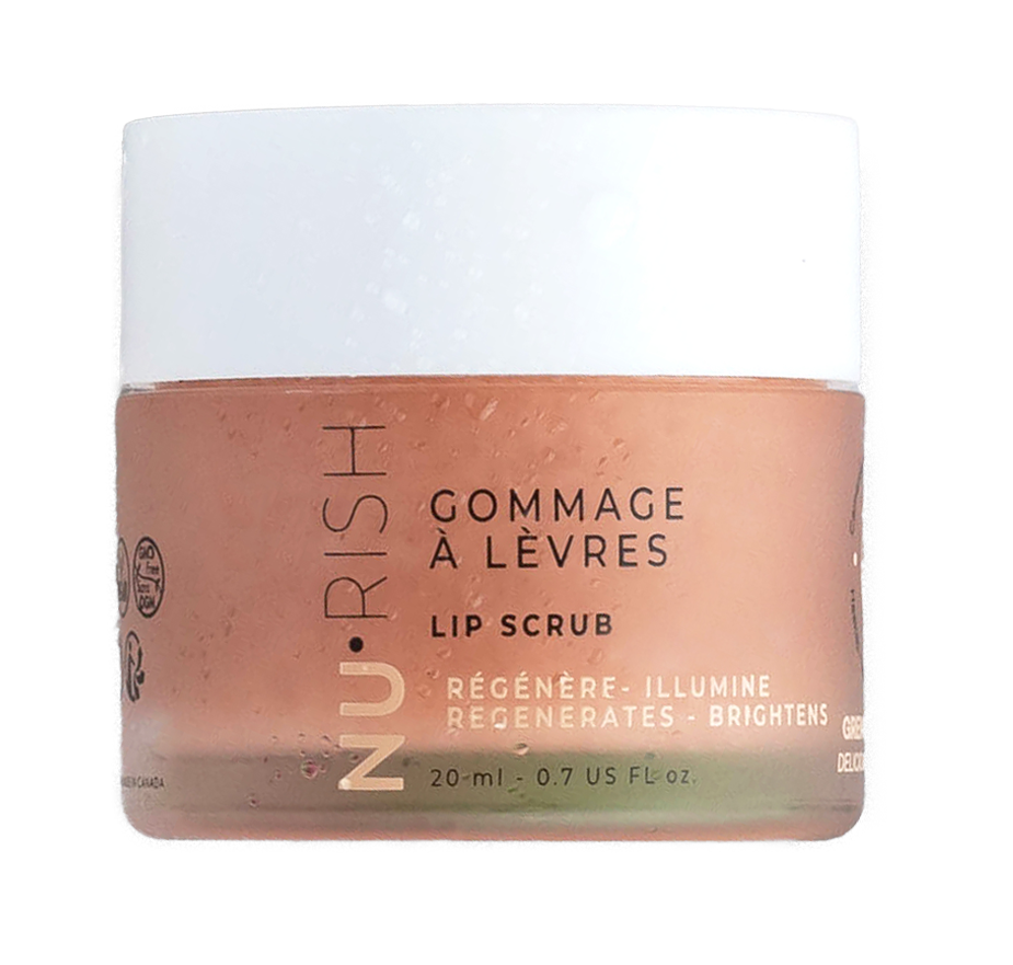 Exfoliant lèvres NURISH, à 99,9% d'origine naturelle, ce gommage pour les lèvres élimine les peaux mortes pour des lèvres douces, régénérées et lisses. Lip Scrub NURISH. With 99,9% ingredients of natural origin, this lips exfoliant gently removes dead cells for soft, regenerated and smooth lips.