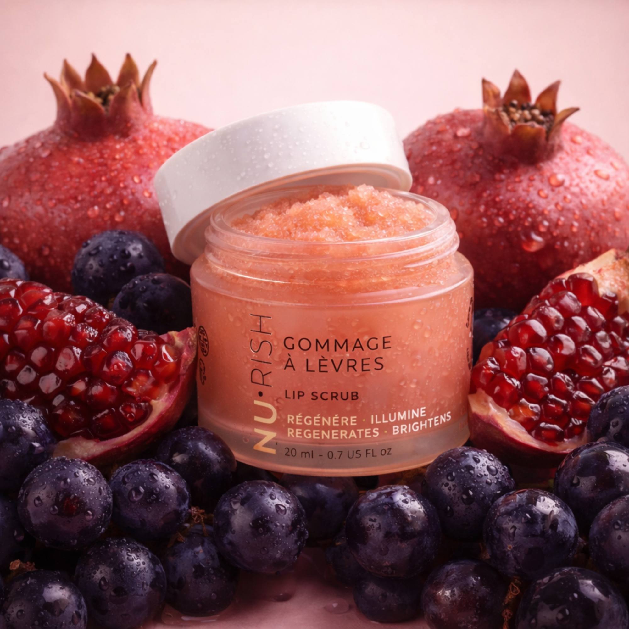 Discover our NU•RISH Exquisite Pomegranate Lip Scrub