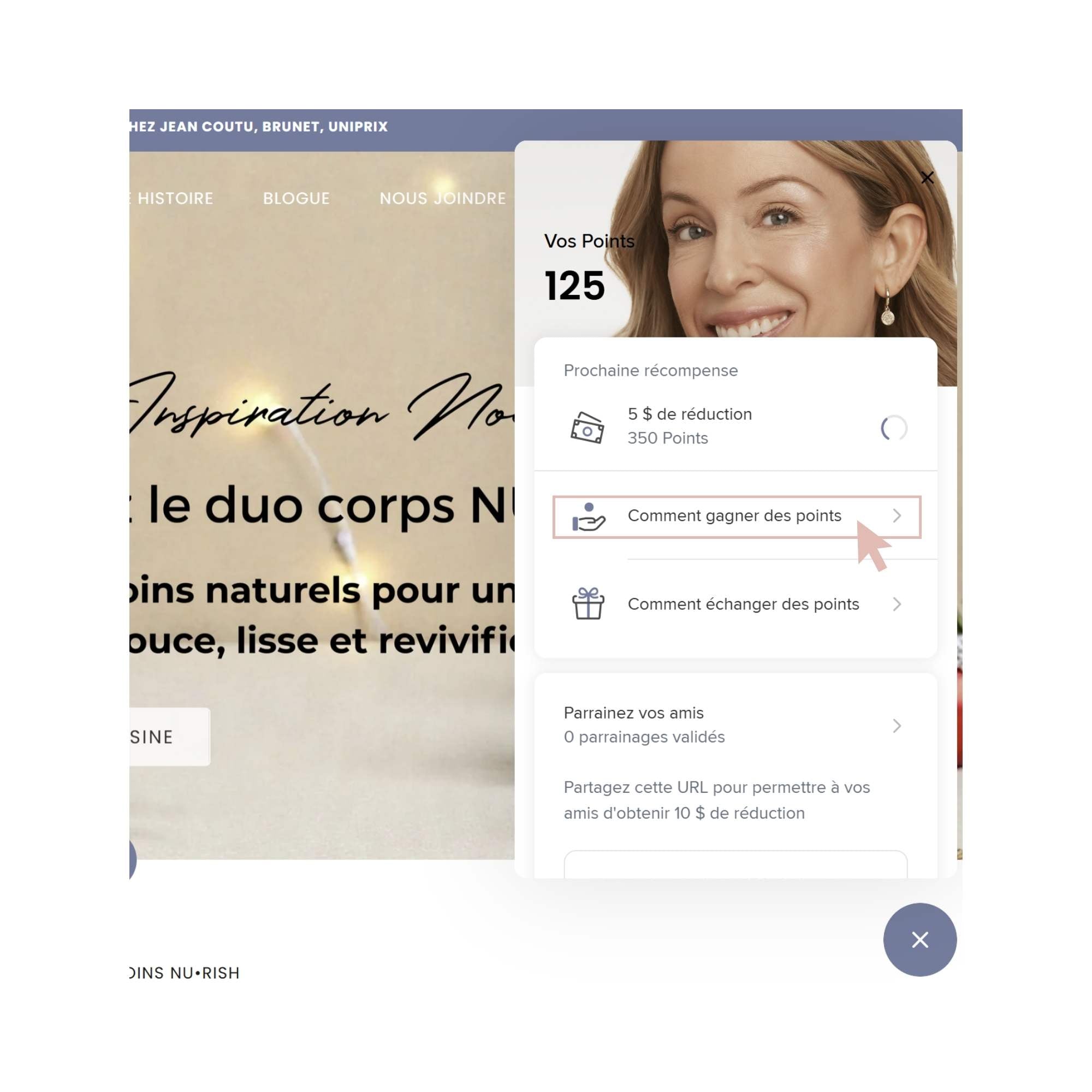 Image montrant l'étape 2 pour se connecter à son compte fidélité. Image showing step 2 for logging into your loyalty account.
