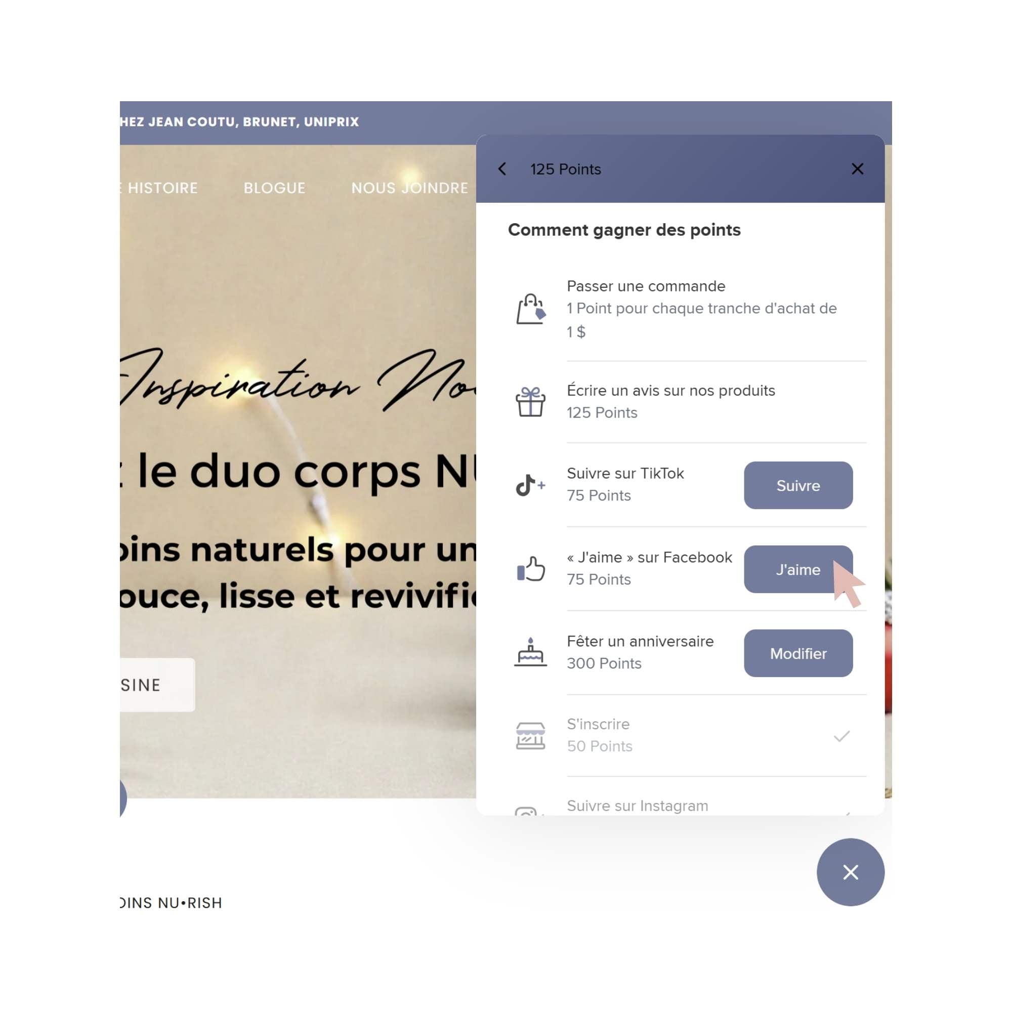 Image montrant l'étape 3 pour se connecter à son compte fidélité. Image showing step 3 for logging into your loyalty account.